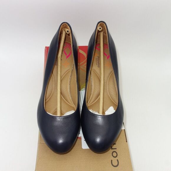 NEW Comfortiva Amora Pumps Heels Square Chunky Shoes Peacoat Navy Blue Women's 6 - Picture 7 of 9